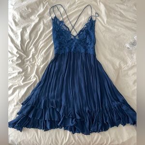 Free People Strappy Blue Dress